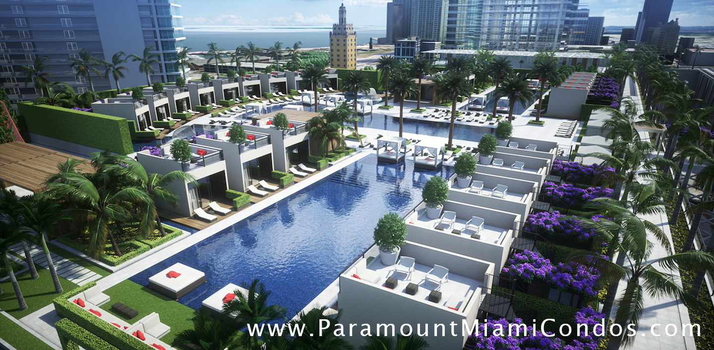 Paramount Miami Worldcenter Pool and Balinese Style Houses